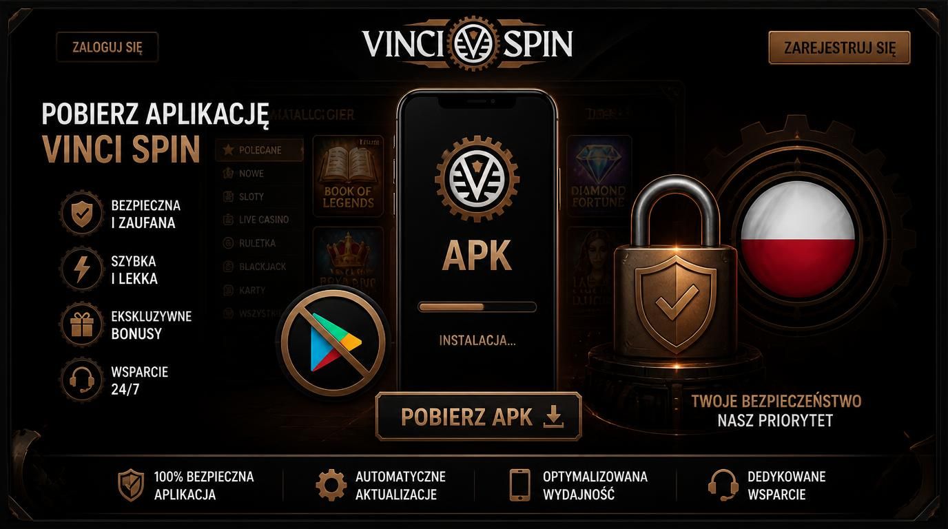 telefon z ikoną Google Play przekreśloną, APK na ekranie, kłódka, flaga Polski